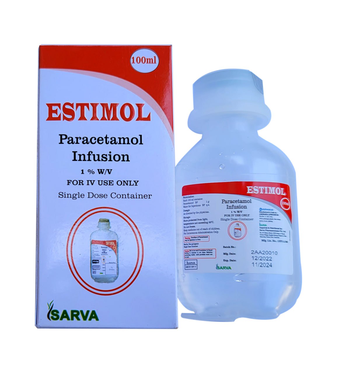 Paracetamol Infusion 1% w/v (PYRASAR)