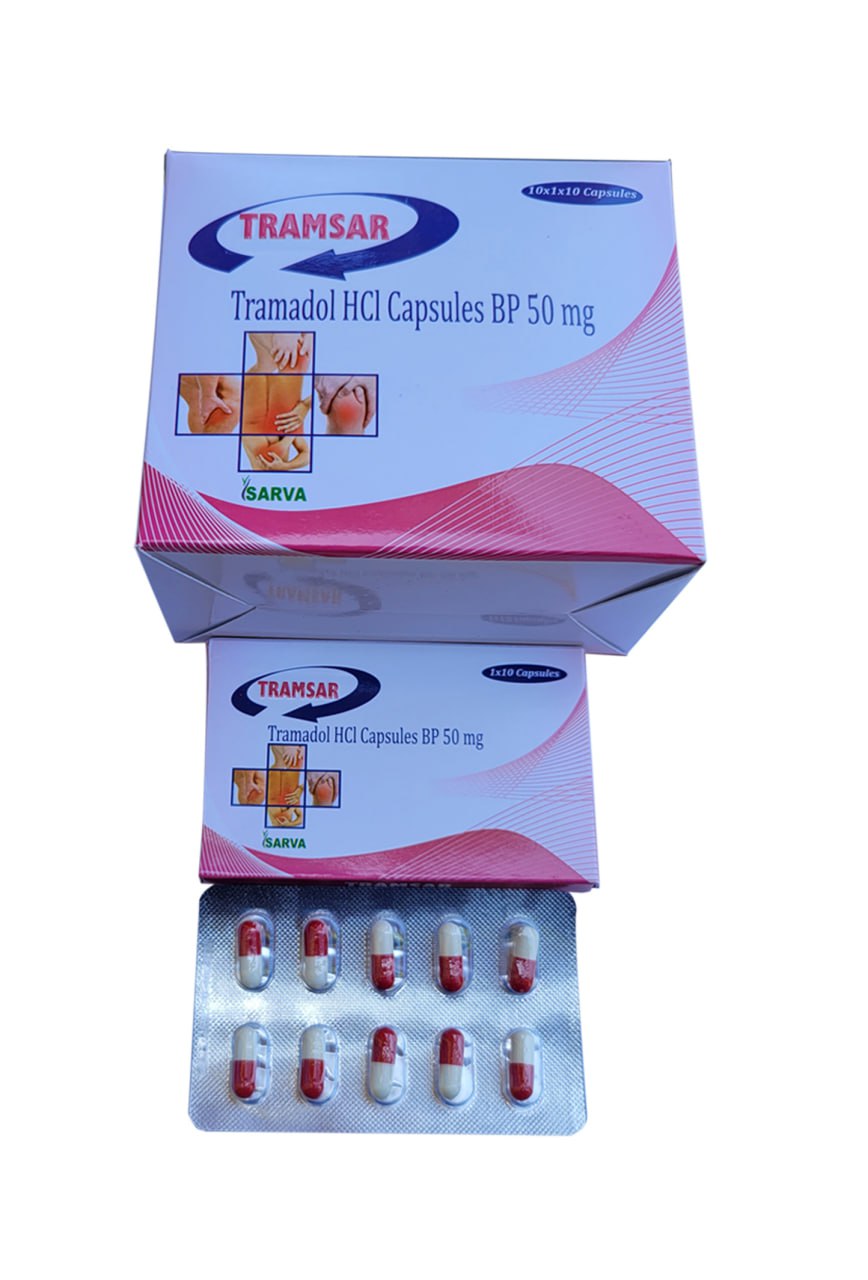 Tramadol HCl Capsules BP 50 mg. (TRAMSAR CAPS.)